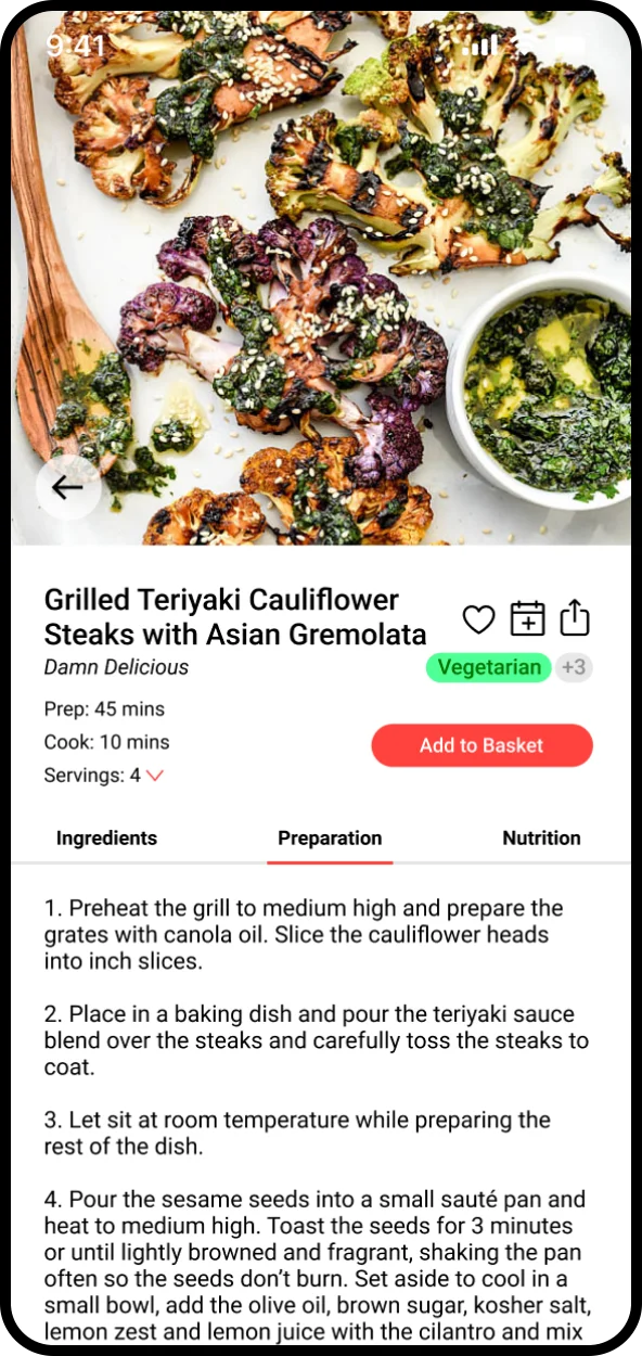 Grilled Cauliflower Steak recipe